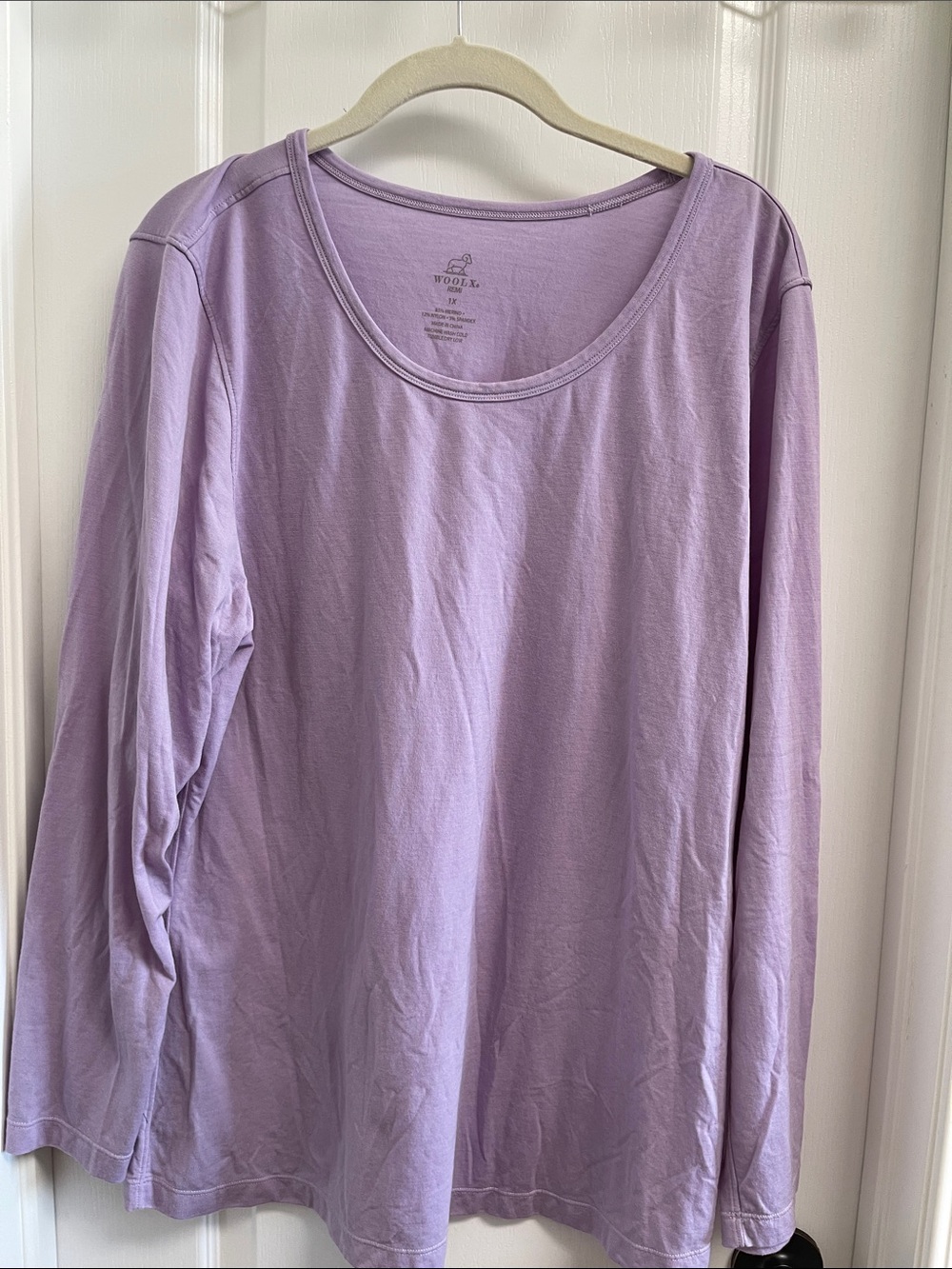 Woolx Women's Long Sleeve Scoop Neck Tee - Lavender